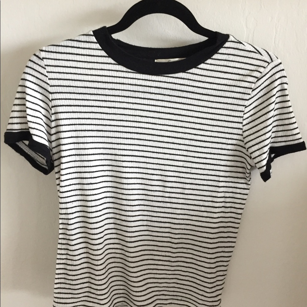 Cute crop stripy tee